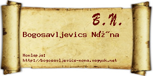 Bogosavljevics Nóna névjegykártya